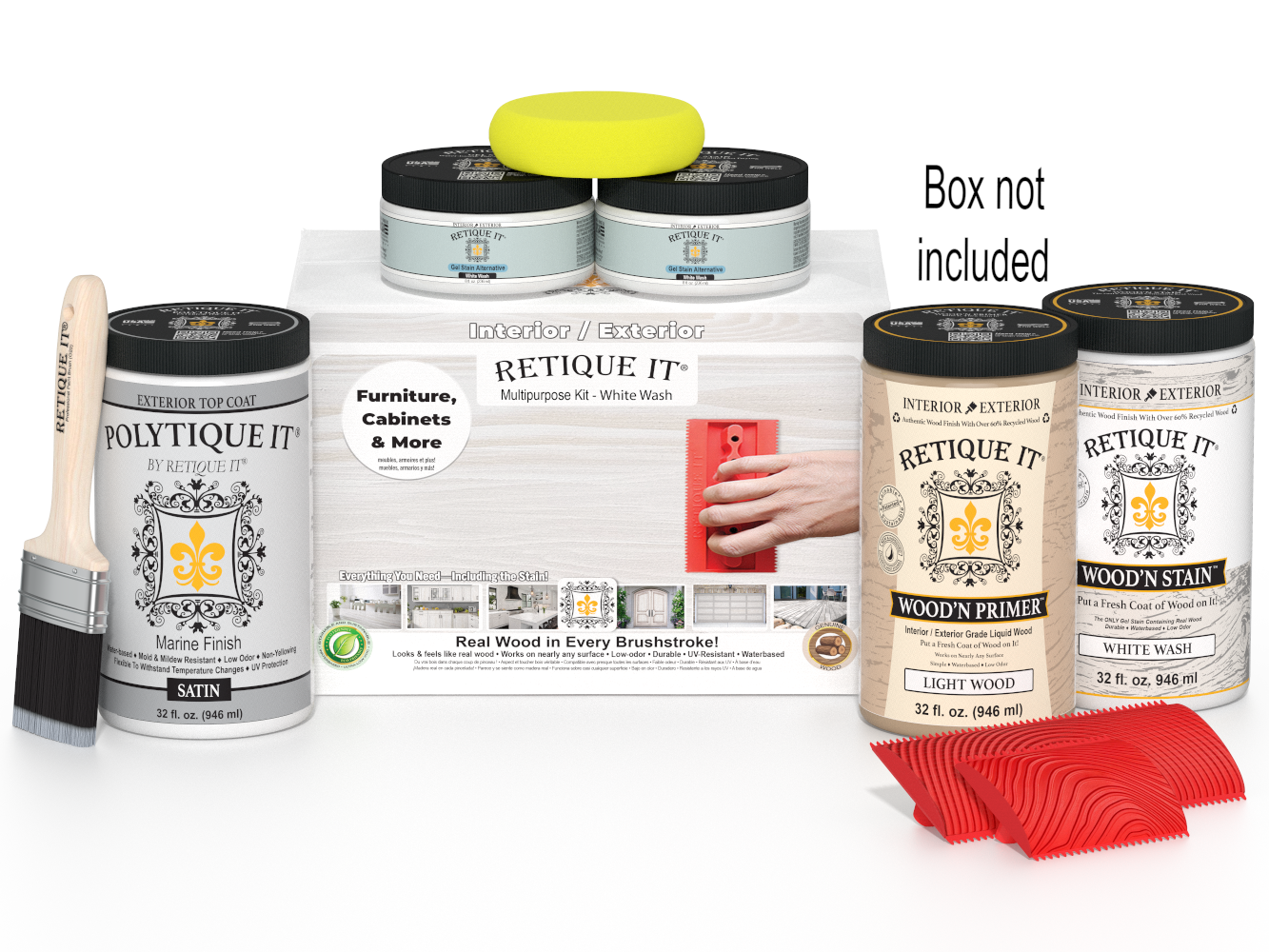 Multi-purpose Wood'n Kit (Large) - White Wash - Exterior Top Coat