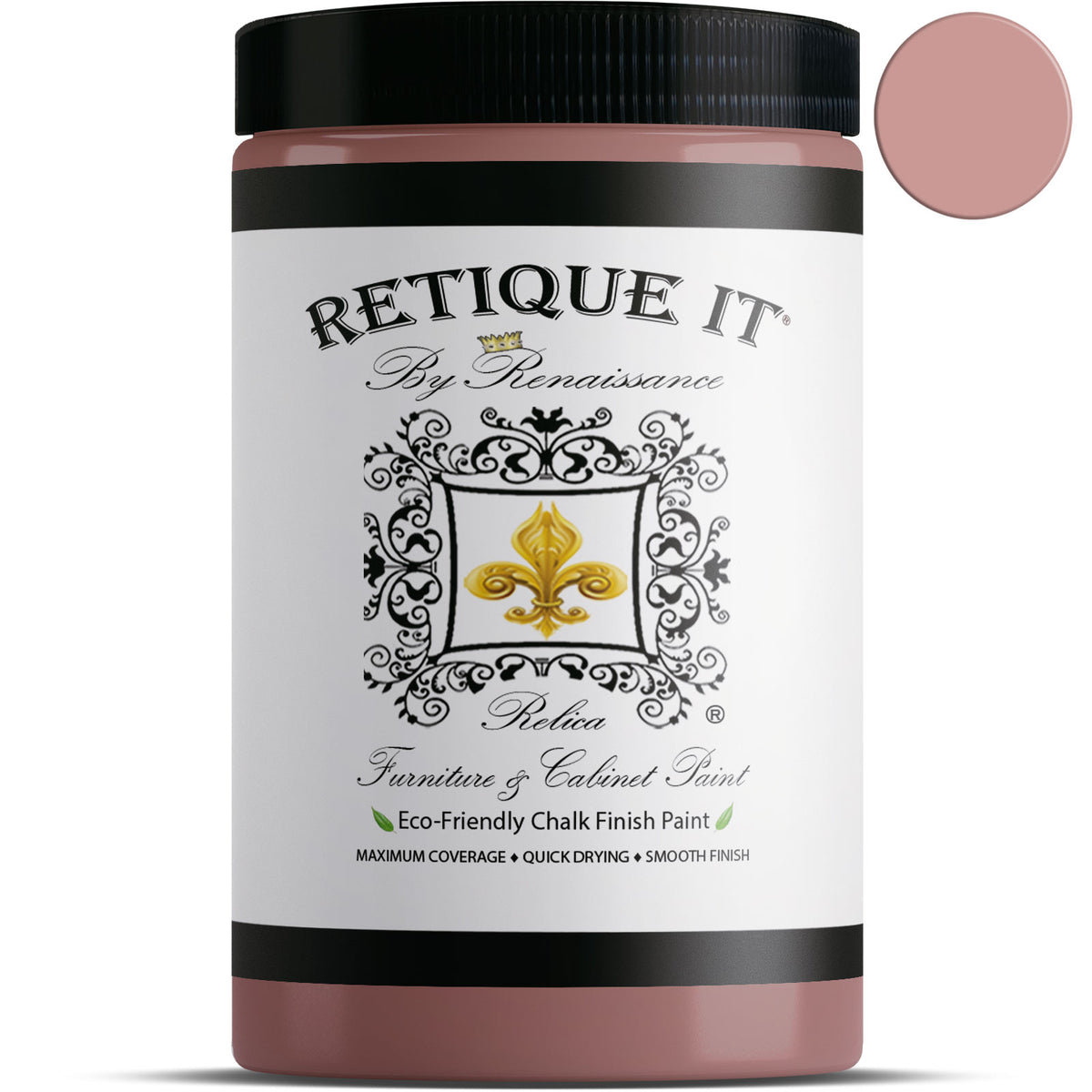 Retique It Renaissance Furniture Paint in Romance color, poly kit with applicators and tools for furniture refinishing.